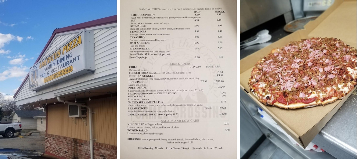 Americus Pizza Menu